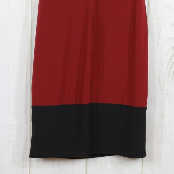 Ralph Lauren Red Sleeveless Snap Detailed Ruched Slimming Sheath Dress Size 4 - Picture 9 of 13